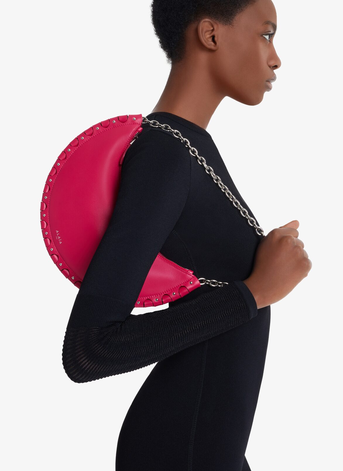 Demi-Lune BAG ALAÏA RASPBERRY PINK DEMI-LUNE BAG